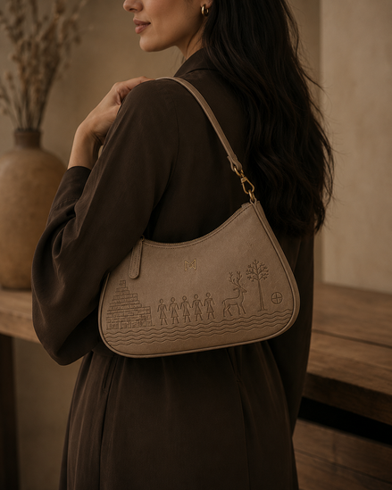 MELŪ Harappan Hobo Bag — Stone Beige