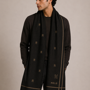 MELŪ Shawl — Midnight Script Edition