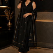 MELŪ Shawl — Midnight Script Edition