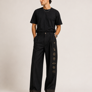 MELŪ Tailored Trousers — Midnight Black