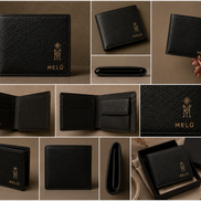 MELŪ Men's Wallet — Heritage Black Pebbled Leather — Bifold