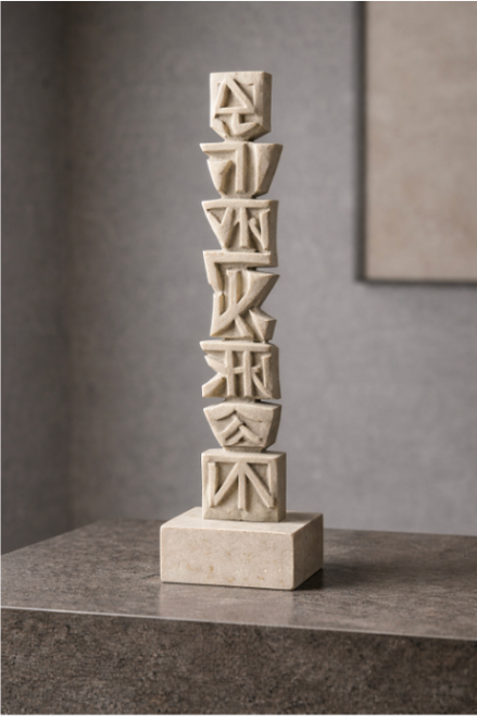 Abstract Script Sculpture