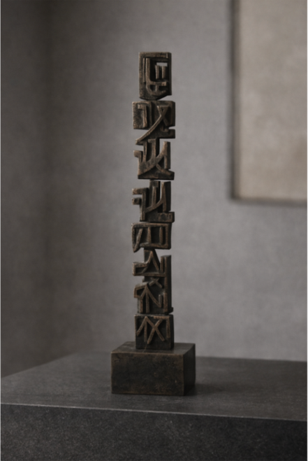 Abstract Script Sculpture
