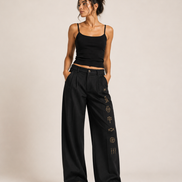 MELŪ Tailored Trousers — Midnight Black