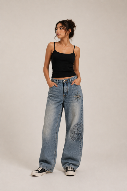 MELŪ Jeans — Seal Medallion Edition Baggy Fit