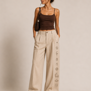 MELŪ Pleated Trousers — Ivory Cream