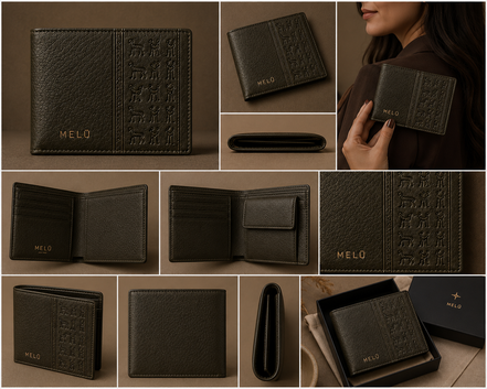 MELŪ Men's Wallet — Priest King Olive Pebbled Leather — Bifold