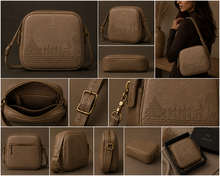 MELŪ Women's Sling Bag — Indus Valley Sling Stone Beige — Full Grain Smooth Leather