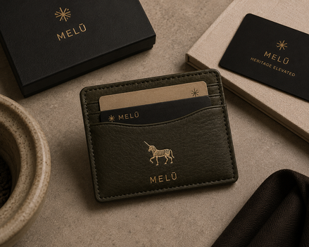 MELŪ Card Holder — Unicorn Olive Smooth Leather