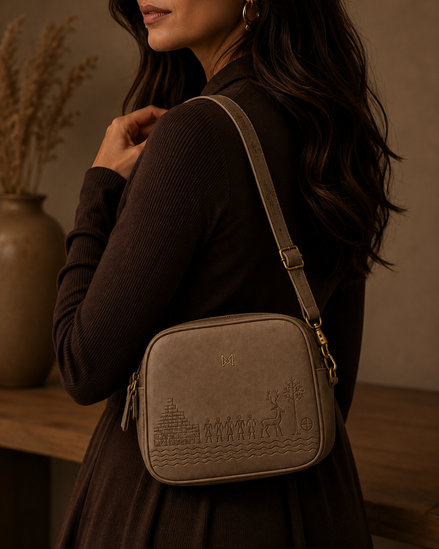 MELŪ Women's Sling Bag — Indus Valley Sling Stone Beige — Full Grain Smooth Leather